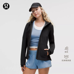 lululemon 丨Cross Chill 女士运动夹克 防风拒水 LW4CEGS 黑色 S