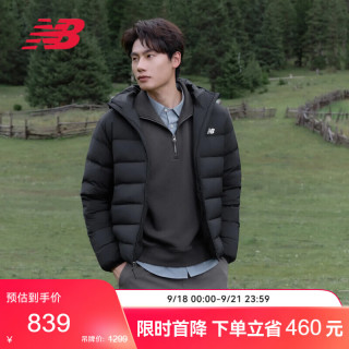 new balance 26年男款短款冬季时尚保暖运动羽绒服MJ62G2HI BK 黑色 M