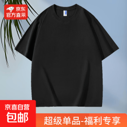 常规短袖T恤男打底衫男纯色百搭休闲情侣上衣HX 黑色 2XL 