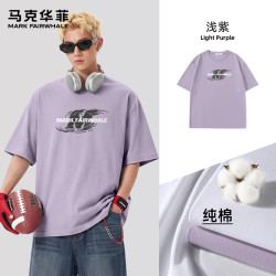 马克华菲 100%棉 浅紫色 M/男士短袖T恤  XL