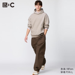 优衣库 合作款/男装女装廓形长裤/休闲裤裤子484875 34 驼色 L