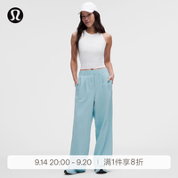 lululemon 丨Seersucker WovenAir 女士泡泡纱高腰褶饰长裤 LW5JHEA 海沫蓝/海沫蓝 XS