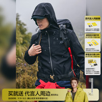 拓路者 软壳衣男户外休闲登山服秋季防风保暖连帽夹克外套 黑色-无膜加绒 L