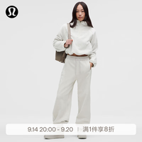 lululemon 丨Fleece-Panelled 女士拉绒拼接高腰阔腿裤 LW5IEJA 鸽子灰/骨白 M