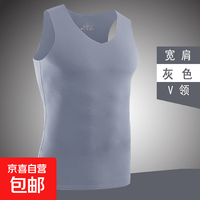 男士牛奶丝背心夏季无痕薄款无袖T恤跨栏健身大码打底内外穿上衣 灰色 4XL 建议（160-180斤）