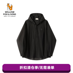 William fox&sons 蝉翼级原纱面料宽松廓形Studios系列设计师款连帽轻薄休闲夹克潮 黑色 L /50