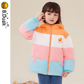 B.Duck 童装 女童羽绒服新款冬季洋气女孩撞色加厚面包服