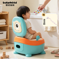 babyhood 儿童小马桶坐便器 婴幼儿便盆男女宝宝座便器PU软垫 格里蓝