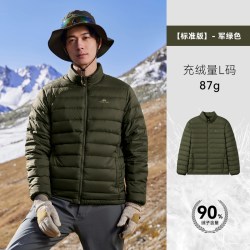 拓路者 轻薄立领羽绒服男款秋冬鸭绒保暖可衔接冲锋衣羽绒内胆 军绿色 标准版 185/XXL