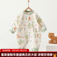 婧麒 婴儿连体衣秋冬保暖男女宝宝外出衣服长袖夹棉哈衣爬服 梦鸭乐园 80cm