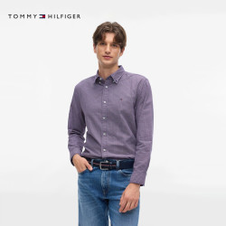 TOMMY HILFIGER Tommy26秋季新款男装纯棉牛津纺复古小格纹亚洲版长袖衬衫外套