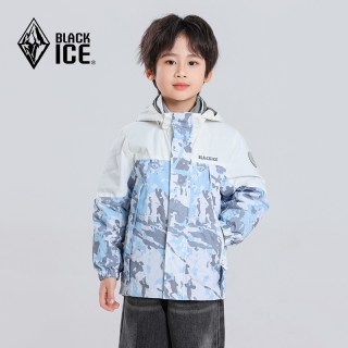 黑冰 儿童三合一羽绒服男女童600蓬鹅绒内胆户外防风保暖外套9117