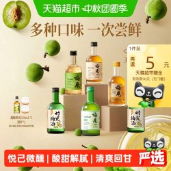 梅见 青梅酒梅子酒5口味330ml*6瓶果酒低度微醺口味组合装