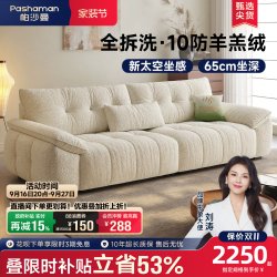 帕沙曼 布艺沙发客厅小户型2026新款现代简约可拆洗云朵直排三人位