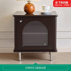 全友 家居法式复古床头柜卧室收纳储物轻奢床边黑色柜子KD