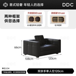 ddc 政府补贴DDC布雷泽真皮沙发新款别墅大平层黑色全青皮沙发极简