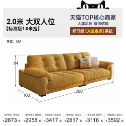 帕沙曼 布艺沙发小户型客厅2026新款中古风可拆洗云朵沙发猫抓布