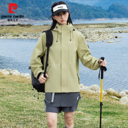 皮尔·卡丹 皮尔卡丹 百搭连帽夹克 冲锋衣 衣服男女款