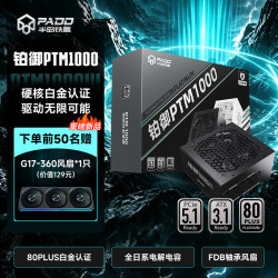 半岛铁盒 PTM1000 白金牌 1000W 全模组ATX3.1电脑电源