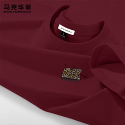马克华菲 220克重磅纯棉 枣红 L 男士T恤