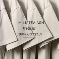 ENYIN 100纯棉250g重磅深灰色纯棉短袖t恤纯色大码半袖男女上衣 海鸥灰 L (135-150斤-宽松版型)