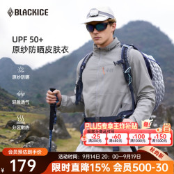 黑冰 户外男款皮肤风衣男士原纱防晒轻薄透气防晒服 F8812MJ 远山灰 L