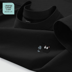 JEANSWEST LIFE 纯棉 男士短袖T恤 3XL  黑 /JZS风扇黑猫