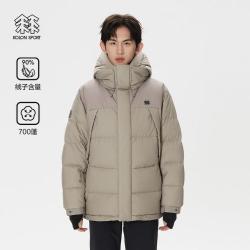 KOLON SPORT 男重量羽绒服冬宽松P棉夹棉鹅绒夹克多口袋外套