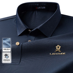 梦特娇 男士polo衫短袖夏季冰爽棉弹透气T恤上衣 藏青/3085D XL/52