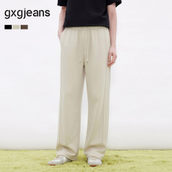 gxgjeans 男装宽松运动直筒卫裤休闲裤男裤舒适26夏新品 浅杏色 175/L