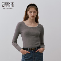 值友专享：TEENIE WEENIE 花边圆领刺绣女士针织衫