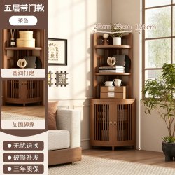 拓爵 新中式转角架墙角置物架茶室博古架客厅角落带门多层收纳展示角柜