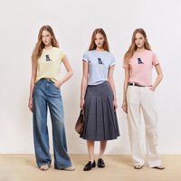 ONLY 2026秋季新款纯棉上衣罗纹圆领正肩短袖T恤女