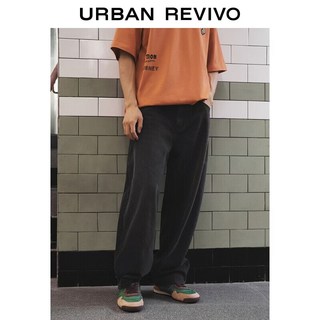 URBAN REVIVO UUY860039 做旧水洗弯刀牛仔裤 黑色 31