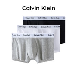 卡尔文·克莱恩 卡尔文·克莱 Calvin Klein 男士平角内裤套装 U2664G-998 3条装(黑色+白色+灰色) L