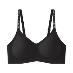Glambody MAGIC NATURAL LINE 反重力提拉内衣女无痕字母肩带小胸聚拢防下垂女士文胸套装682361 黑色单件 XL (116—135斤-80AB)