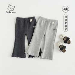 叭啦妈咪 秋季新款2025时尚儿童韩版加绒打底裤HLM5064