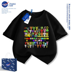 NASA儿童短袖t恤夏季2025新款童装纯棉半袖男女童节奏盒子衣服