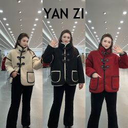 韩版时尚小香风套装外穿家居服冬季新款女三层夹棉加厚