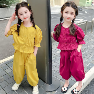 女童夏装套装2026新款女孩网红炸街童装洋气时髦儿童夏季两件套潮