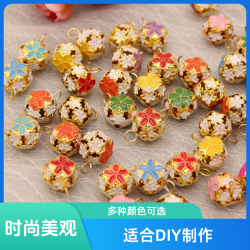 14mm彩色镂空花球铃铛DIY辅料