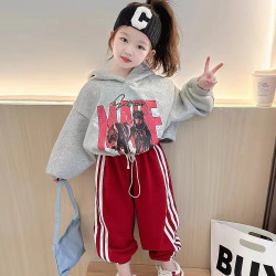 女童炸街秋装套装2024新款儿童洋气网红卫衣女宝宝休闲秋季两件套