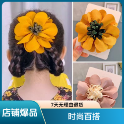 儿童发饰发卡太阳花布艺花朵发夹女童边夹宝宝头花头饰