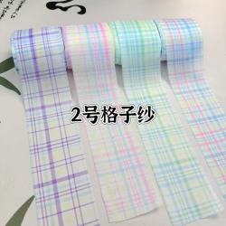 懒虫饰品  2号格子纱发饰蝴蝶结带子发饰DIY材料