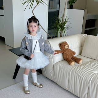 春款Q20111QZ蓬蓬纱连衣裙鱼子酱品牌儿童女童服装