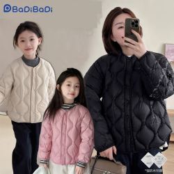 BADiBADi 秋冬季女童棉服轻薄款韩版2025新款亲子装棉袄女孩羽绒棉衣内胆
