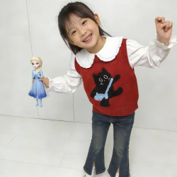 春款儿童针织毛衣马甲男女童可爱背心洋气百搭上衣婴幼儿坎肩无袖
