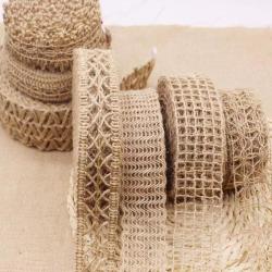 手工DIY棉麻材料花边复古装修工艺品编织宽扁麻织带