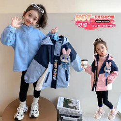 女童加厚冲锋衣三合一可拆卸洋气秋冬装儿童加绒外套宝宝冬季上衣