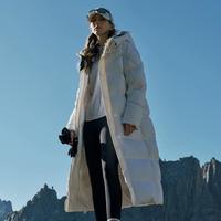 FILA 鹅绒防泼水长款羽绒服